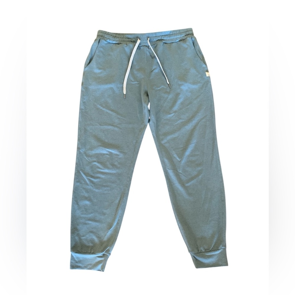 Vuori heathered teal blue performance jogger pant pull on pockets M